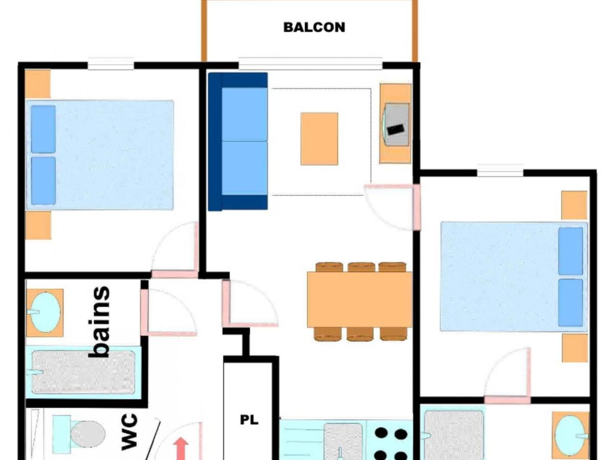 Appartement 6 Pers Avec Piscine, Parking Et Wifi, A Deux Pas Des Pistes. - Fr-1-508-234 琴山朗勒堡 外观 照片